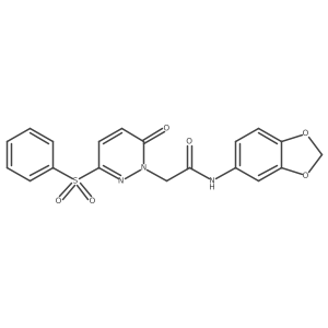 2-[3-(benzenesulfonyl)-6-oxo-1,6-dihydropyridazin-1-yl]-N-(2H-1,3-benzodioxol-5-yl)acetamide Structure