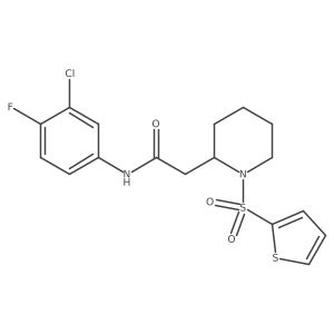 N-(3-chloro-4-fluorophenyl)-2-(1-(thiophen-2-ylsulfonyl)piperidin-2-yl)acetamide Structure