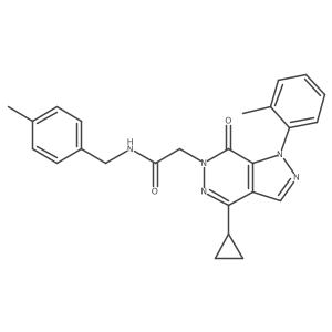 2-(4-cyclopropyl-7-oxo-1-(o-tolyl)-1H-pyrazolo[3,4-d]pyridazin-6(7H)-yl)-N-(4-methylbenzyl)acetamide结构式