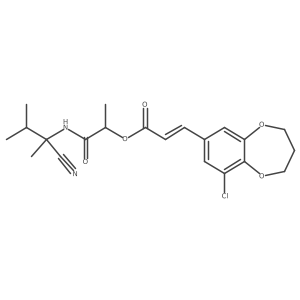 1-[(1-cyano-1,2-dimethylpropyl)carbamoyl]ethyl 3-(9-chloro-3,4-dihydro-2H-1,5-benzodioxepin-7-yl)prop-2-enoate Structure