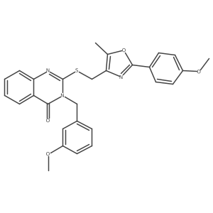 3-(3-methoxybenzyl)-2-(((2-(4-methoxyphenyl)-5-methyloxazol-4-yl)methyl)thio)quinazolin-4(3H)-one Structure