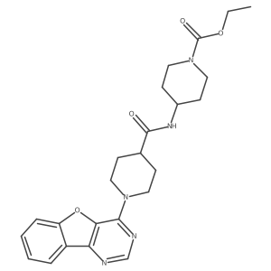 Ethyl 4-(1-(benzofuro[3,2-d]pyrimidin-4-yl)piperidine-4-carboxamido)piperidine-1-carboxylate Structure