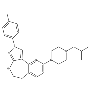 2-(4-Isobutylpiperazin-1-yl)-9-(4-methylphenyl)-5,6,7,9-tetrahydropyrazolo[3,4-b]pyrimido[4,5-d]azepine结构式