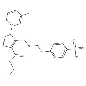 Ethyl 1-(3-fluorophenyl)-5-[[2-(4-sulfamoylphenyl)ethylamino]methyl]pyrazole-4-carboxylate Structure