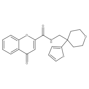4-oxo-N-((4-(thiophen-2-yl)tetrahydro-2H-pyran-4-yl)methyl)-4H-chromene-2-carboxamide结构式