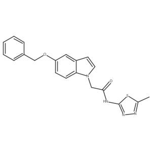 2-[5-(benzyloxy)-1H-indol-1-yl]-N-[(2Z)-5-methyl-1,3,4-thiadiazol-2(3H)-ylidene]acetamide结构式