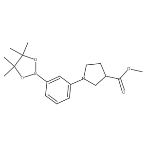 Methyl 1-(3-(4,4,5,5-tetramethyl-1,3,2-dioxaborolan-2-yl)phenyl)pyrrolidine-3-carboxylate结构式