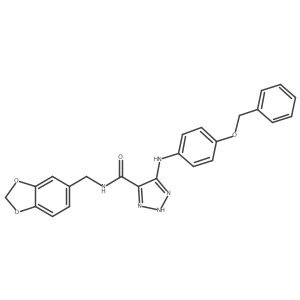 N-(1,3-benzodioxol-5-ylmethyl)-5-{[4-(benzyloxy)phenyl]amino}-1H-1,2,3-triazole-4-carboxamide Structure