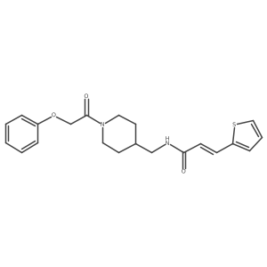 (E)-N-((1-(2-phenoxyacetyl)piperidin-4-yl)methyl)-3-(thiophen-2-yl)acrylamide结构式