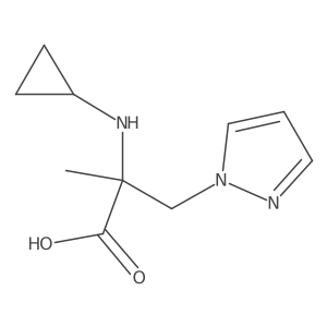 2-(cyclopropylamino)-2-methyl-3-(1H-pyrazol-1-yl)propanoic acid结构式