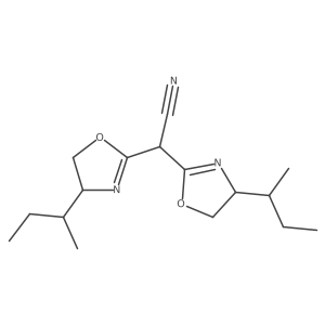 2,2-Bis((S)-4-((S)-sec-butyl)-4,5-dihydrooxazol-2-yl)acetonitrile结构式