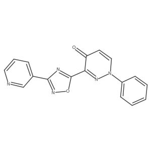 1-phenyl-3-(3-(pyridin-3-yl)-1,2,4-oxadiazol-5-yl)pyridazin-4(1H)-one结构式
