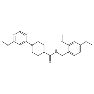 N-[(2,4-dimethoxyphenyl)methyl]-1-(6-methoxypyrimidin-4-yl)piperidine-4-carboxamide结构式