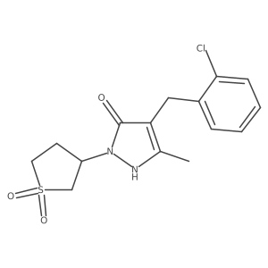 4-(2-chlorobenzyl)-1-(1,1-dioxidotetrahydrothiophen-3-yl)-3-methyl-1H-pyrazol-5-ol结构式