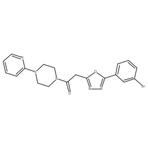2-(5-(3-Bromophenyl)-1,3,4-oxadiazol-2-yl)-1-(4-(pyridin-2-yl)piperazin-1-yl)ethanone结构式