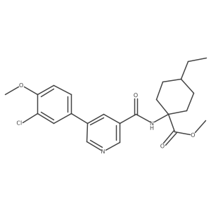 1-{[5-(3-Chloro-4-methoxy-phenyl)-pyridine-3-carbonyl]-amino}-4-ethyl-cyclohexanecarboxylic Acid Methyl Ester结构式
