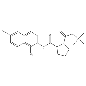 tert-butyl (2S)-2-[(1-amino-6-bromonaphthalen-2-yl)carbamoyl]pyrrolidine-1-carboxylate Structure
