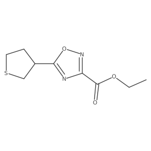 Ethyl 5-(tetrahydrothiophen-3-yl)-1,2,4-oxadiazole-3-carboxylate结构式