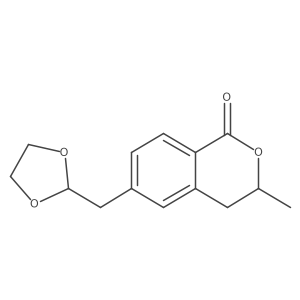 6-(1,3-dioxolan-2-ylmethyl)-3-methyl-3,4-dihydro-1H-isochromen-1-one结构式