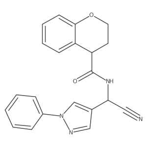 N-[cyano(1-phenyl-1H-pyrazol-4-yl)methyl]-3,4-dihydro-2H-1-benzopyran-4-carboxamide结构式
