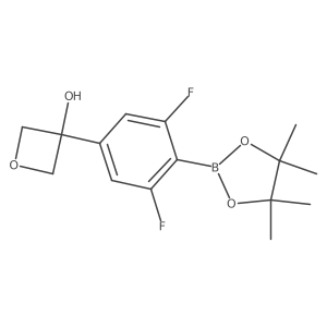 3-(3,5-Difluoro-4-(4,4,5,5-tetramethyl-1,3,2-dioxaborolan-2-yl)phenyl)oxetan-3-ol结构式