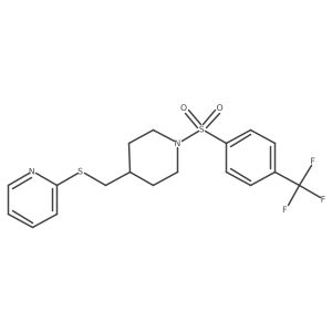 2-(((1-((4-(Trifluoromethyl)phenyl)sulfonyl)piperidin-4-yl)methyl)thio)pyridine Structure