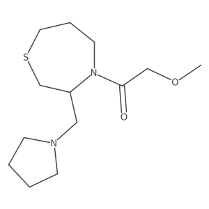 2-Methoxy-1-(3-(pyrrolidin-1-ylmethyl)-1,4-thiazepan-4-yl)ethanone Structure