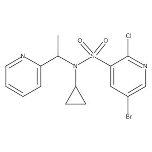 5-bromo-2-chloro-N-cyclopropyl-N-[1-(pyridin-2-yl)ethyl]pyridine-3-sulfonamide结构式