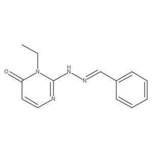Benzaldehyde, 2-(1-ethyl-1,6-dihydro-6-oxo-2-pyrimidinyl)hydrazone Structure