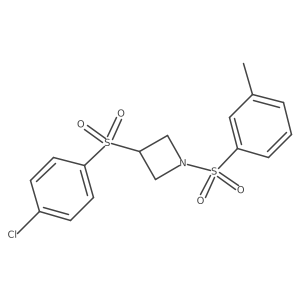 3-((4-Chlorophenyl)sulfonyl)-1-(m-tolylsulfonyl)azetidine Structure