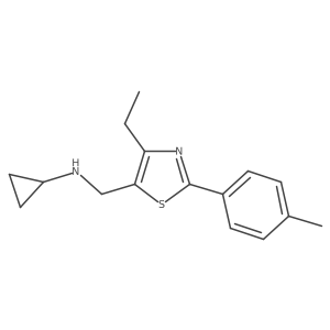 N-((4-ethyl-2-(p-tolyl)thiazol-5-yl)methyl)cyclopropanamine结构式