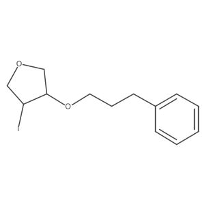 3-Iodo-4-(3-phenylpropoxy)oxolane结构式