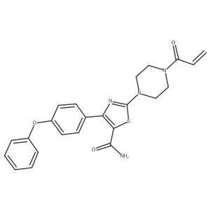 2-(4-Acryloylpiperazin-1-yl)-4-(4-phenoxyphenyl)thiazole-5-carboxamide结构式