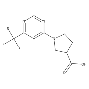 1-(6-(Trifluoromethyl)pyrimidin-4-yl)pyrrolidine-3-carboxylic acid结构式