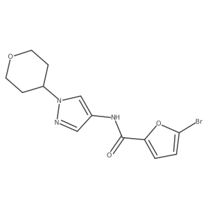 5-bromo-N-(1-(tetrahydro-2H-pyran-4-yl)-1H-pyrazol-4-yl)furan-2-carboxamide Structure