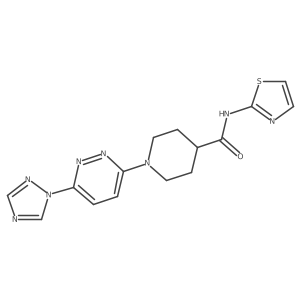 1-(6-(1H-1,2,4-triazol-1-yl)pyridazin-3-yl)-N-(thiazol-2-yl)piperidine-4-carboxamide Structure