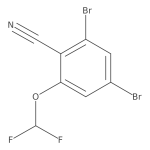 2,4-Dibromo-6-(difluoromethoxy)benzonitrile Structure