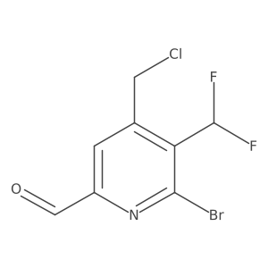 6-Bromo-4-(chloromethyl)-5-(difluoromethyl)picolinaldehyde结构式