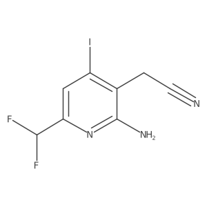 2-(2-Amino-6-(difluoromethyl)-4-iodopyridin-3-yl)acetonitrile结构式