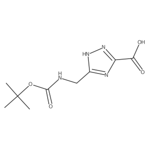 5-({[(tert-butoxy)carbonyl]amino}methyl)-1H-1,2,4-triazole-3-carboxylic acid结构式