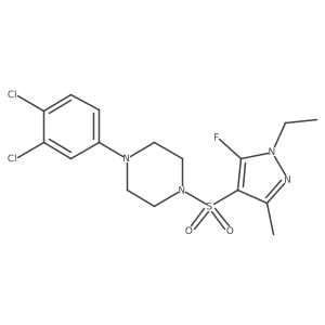 1-(3,4-Dichlorophenyl)-4-((1-ethyl-5-fluoro-3-methyl-1H-pyrazol-4-yl)sulfonyl)piperazine Structure