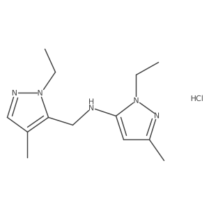 2-ethyl-N-[(2-ethyl-4-methylpyrazol-3-yl)methyl]-5-methylpyrazol-3-amine;hydrochloride Structure