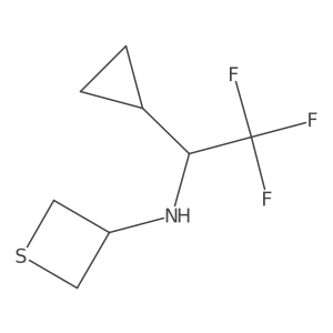 N-(1-Cyclopropyl-2,2,2-trifluoroethyl)thietan-3-amine Structure