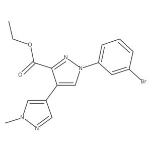 Ethyl 1-(3-bromophenyl)-4-(1-methyl-1h-pyrazol-4-yl)-1h-pyrazole-3-carboxylate结构式