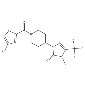 1-(1-(4-bromothiophene-2-carbonyl)piperidin-4-yl)-4-methyl-3-(trifluoromethyl)-1H-1,2,4-triazol-5(4H)-one Structure