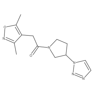 1-(3-(1H-1,2,3-triazol-1-yl)pyrrolidin-1-yl)-2-(3,5-dimethylisoxazol-4-yl)ethanone Structure
