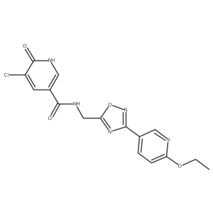 5-chloro-N-((3-(6-ethoxypyridin-3-yl)-1,2,4-oxadiazol-5-yl)methyl)-6-hydroxynicotinamide Structure