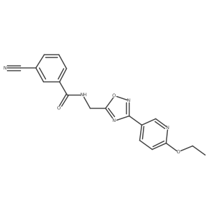 3-cyano-N-((3-(6-ethoxypyridin-3-yl)-1,2,4-oxadiazol-5-yl)methyl)benzamide结构式