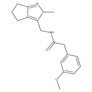 2-(3-methoxyphenyl)-N-((2-methyl-2,4,5,6-tetrahydrocyclopenta[c]pyrazol-3-yl)methyl)acetamide结构式