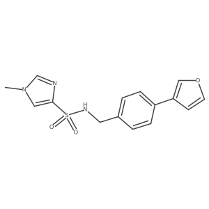 N-(4-(furan-3-yl)benzyl)-1-methyl-1H-imidazole-4-sulfonamide结构式